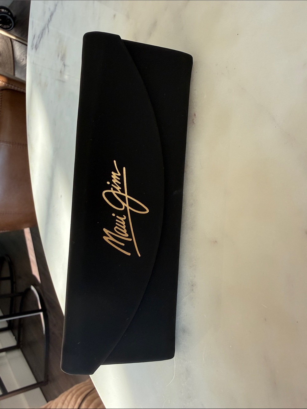 Maui Jim Black Sunglasses Case with Gold Logo